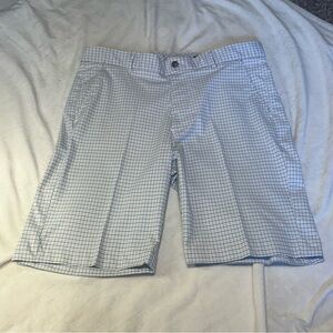 Greg Norman Collection Light Blue Checkered Shorts